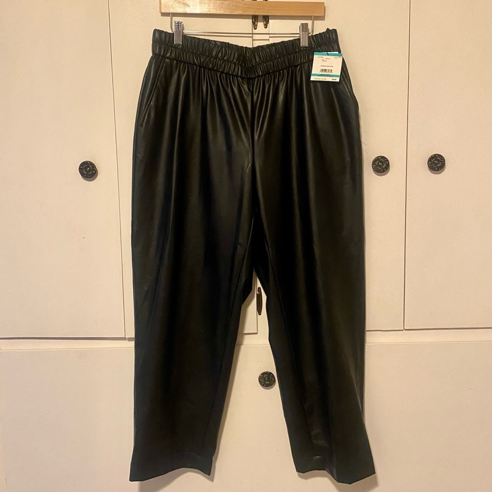 NWT Anne Klein Black Vegan Leather Pants